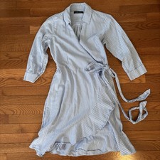 Ivanka Trump Women’s Size 8 Blue & White Striped Cotton Summer Dress