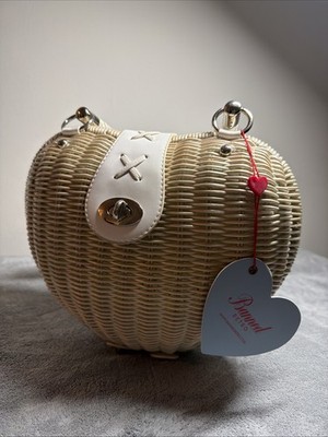 Banned Retro Heart Shape Wicker Purse NWT