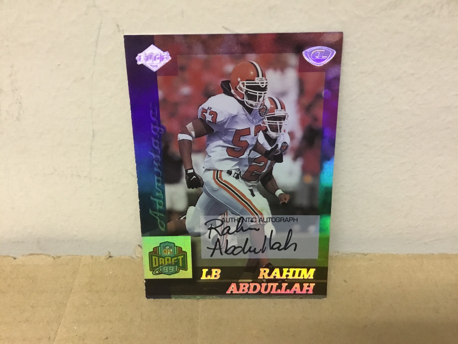 Rahim Abdullah Autographed Card - 1999 Collectors Edge Advantage Football