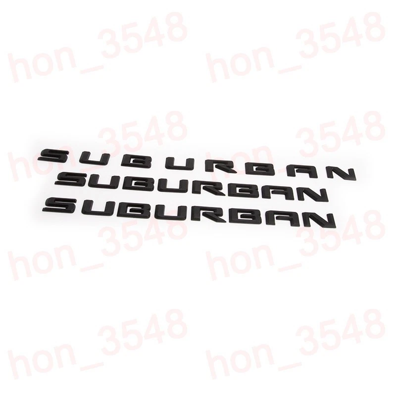 Kit de insignia emblema trasero puerta Chevrolet Suburban 2021-2026 negro mate OEM LT RST Foto 3 de 4