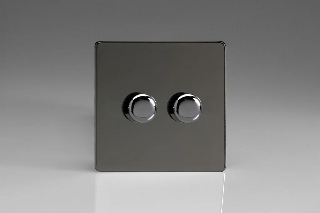 Dimmer Iridium V-Pro Screwless 120w Max 2-Gang 2-Way Varilight JDIP252S