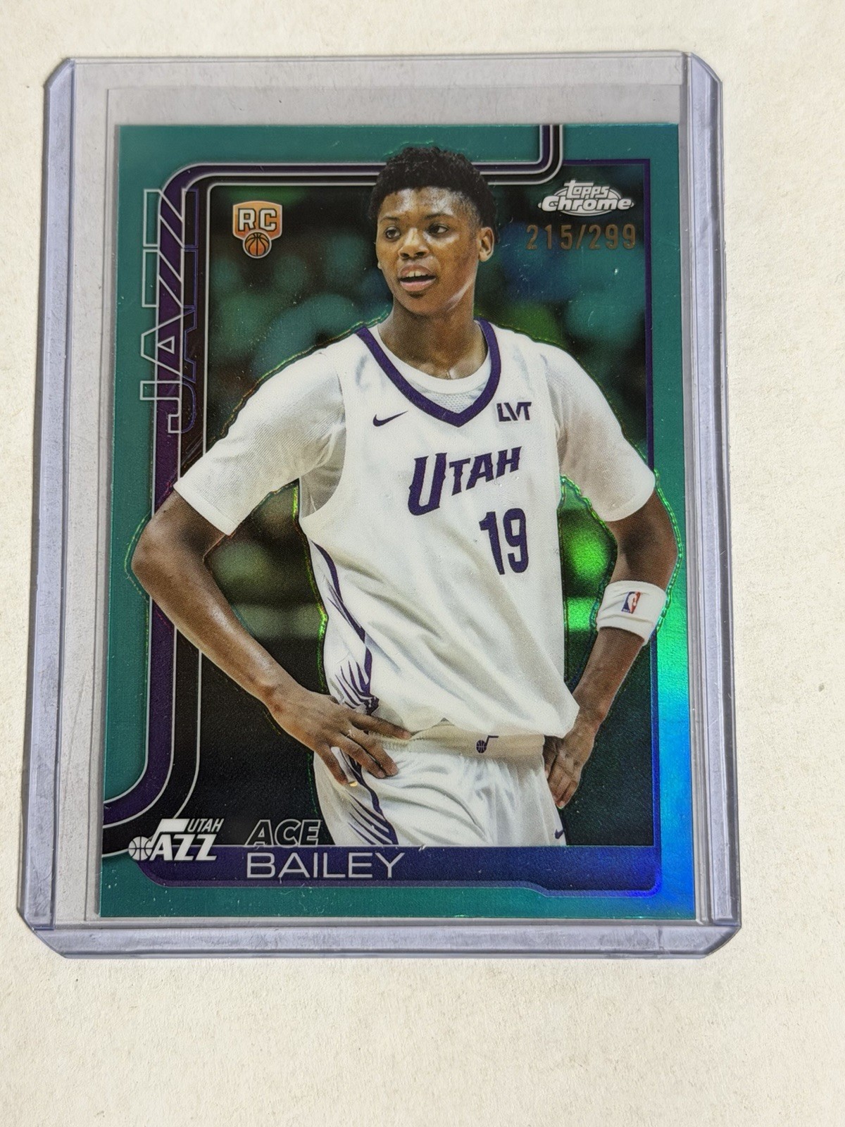 2025-26 Topps Chrome Basketball Ace Bailey #255 Teal Refractor Rookie RC /299