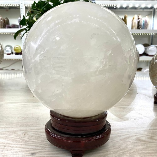 27,05LB Sfera di cristallo bianco naturale di alta qualità, usata per psicoterapia - Foto 4 di 16