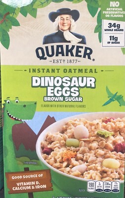 QUAKER Instant Oatmeal Dinosaur Eggs Brown Sugar ( 8 ) 1.76 oz Packets