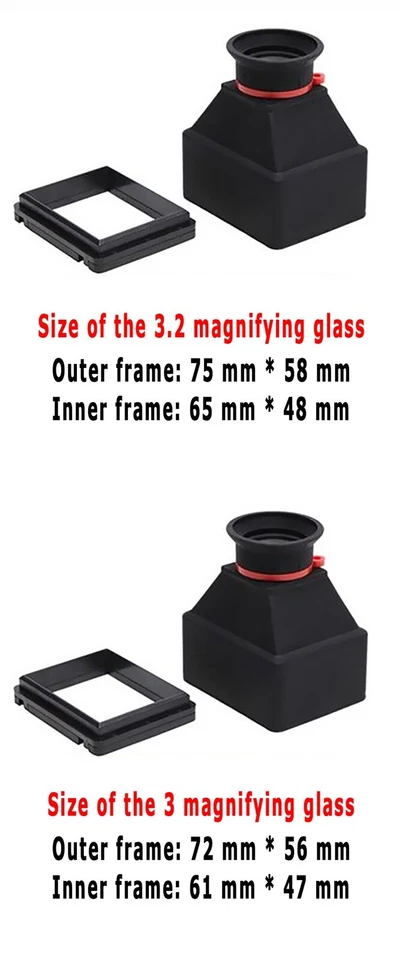 3X or 3.2X Magnification Camera Viewfinder Magnifier for SLR Cameras Camcorders - Image 2 of 4