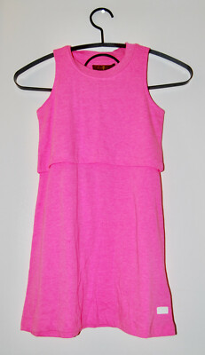 NWT 7 For All Mankind Big Girls Neon Pink Slvls Open Back Tank Dress S L XL