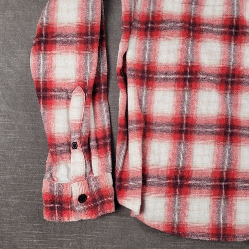 Lucky Brand Flannel Shirt Classic Fit Button Up Long Sleeve Red Plaid XL - Picture 4 of 12