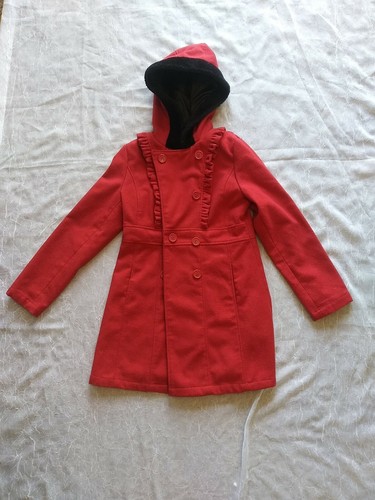 Girls Red Shampoo Winter Pea Coat Size 14/16 - Picture 1 of 12