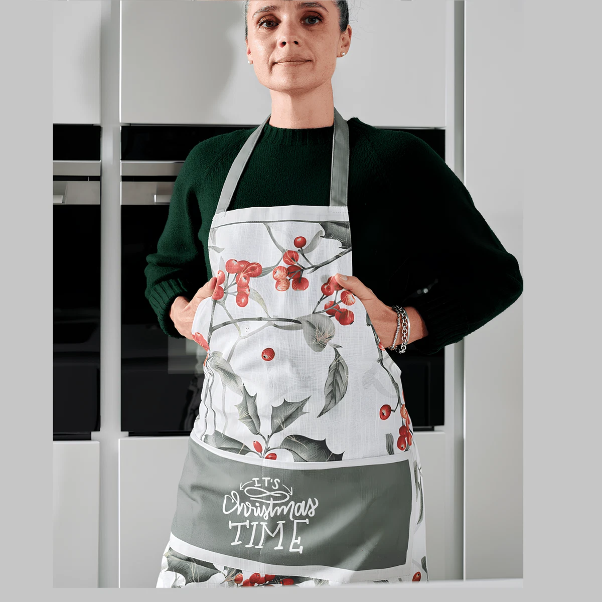 4 Pezzi Grembiule Natalizio Divertente Natale Grembiule da Cucina per Donne e Uomini Regolabili Grembiuli Impermeabile per Cucina Barbecue Festa di Natale Regalo di Natale, Decorazione natalizia