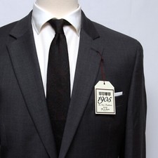 JOS A BANK Blazer Sportcoat Jacket Dark Grey Wool 46L D100540