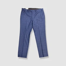 Perry Ellis Portfolio Men's Blue Modern-Fit Stretch Dress Pants Size 36W 30L