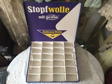Gebrasa Schachtel 24 Fächer für Garne Wolle Reklame Werbung Aufbewahrung Vintage