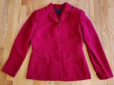 Charter Club Womens Jacket Solid Red Buttons Pockets Size 6 Polyester