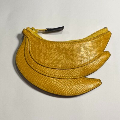 Hermes Fruit Coin Case Banana 035114Ca Couchevel Yellow Purse O