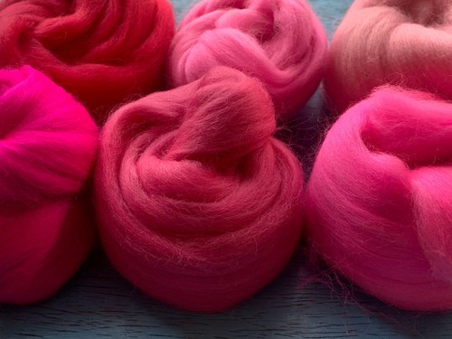Heidifeathers® Merino Wool Tops / Roving - 'Plush Pinks' - Felting Wool - Picture 8 of 13