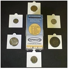 2x2 Coin Holders 50 Supersafe Self Adhesive Flips Mix Assorted US Sizes Lot Safe