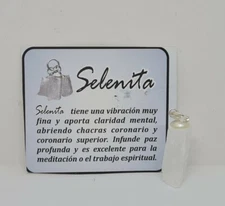 AMULETO SELENITA CUARZO PARA PROTECCION Y LIMPIEZA DE ENERGIAS NEGATIVAS