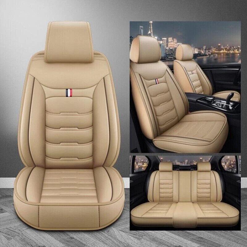 For Audi A3 A4 A5 Car Seat Covers Front Rear Full Set Faux Leather Protector Pad Foto 3 de 4