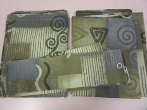 Jcpenney Home Collection Timpani Green Blue Brown Curtain Panel