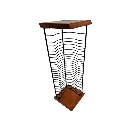 28 Slot CD Tower Rack Metall mit Holzenden