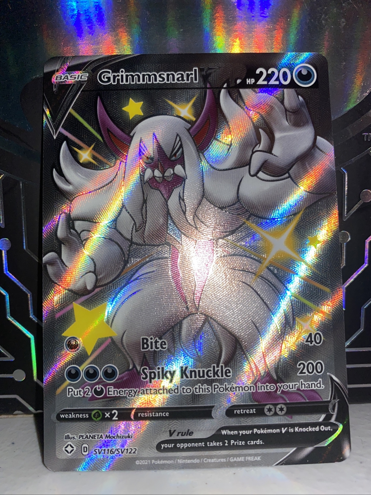 Grimmsnarl V - SV116/SV122 Shining Fates FULL ART SHINY Pokemon - NM/MINT