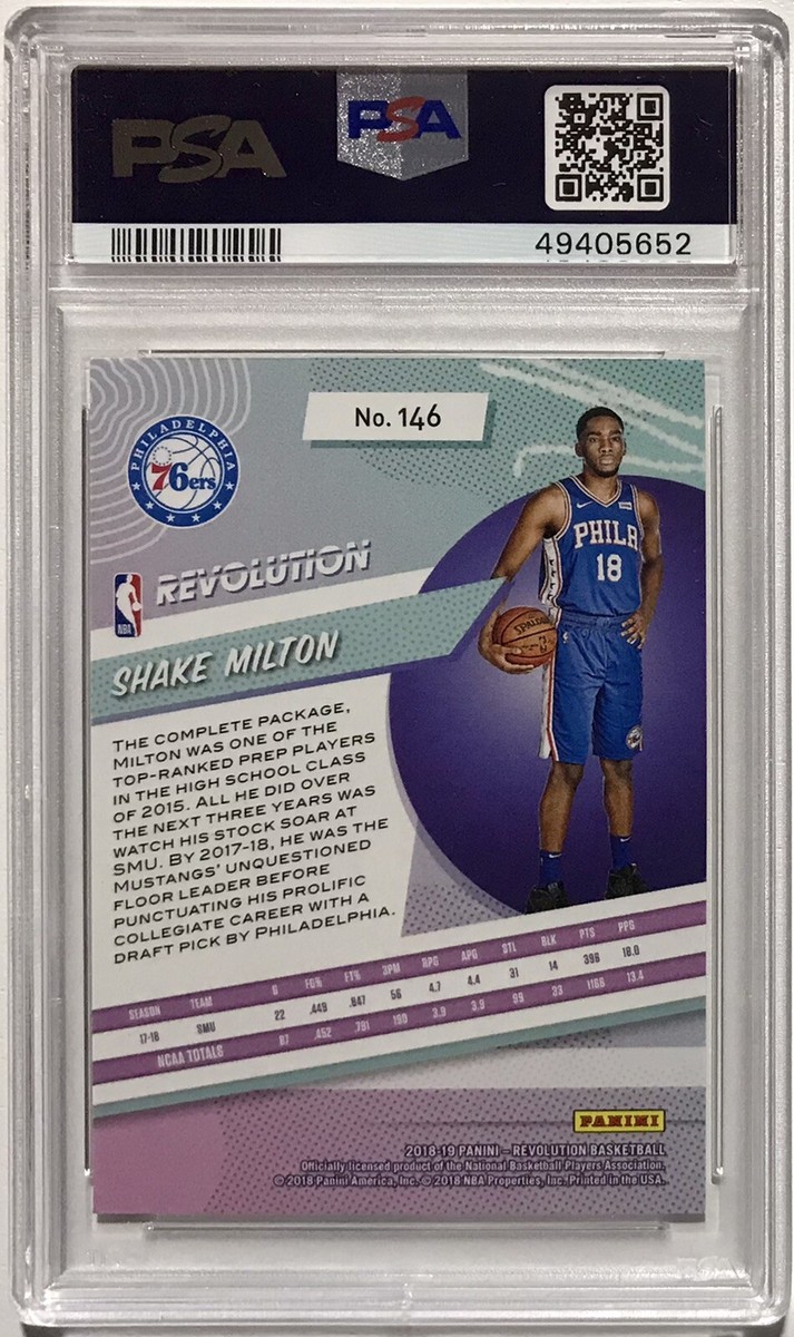 2018-19 Panini Revolution SHAKE MILTON Rookie Base RC PSA 10 2018-19 Panini Revolution SHAKE MILTON Rookie Base RC PSA 10