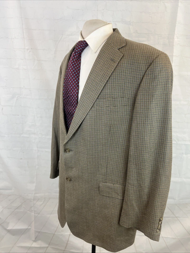 Blazer a cuadros Hart Schaffner Marx beige y azul para hombre 46L $1,098 Foto 3 de 4