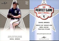 DANIEL BROOKS 2020 LEAF PERFECT GAME NATIONAL SHOWCASE ROOKIE CARD #129