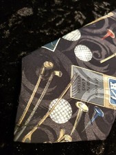 Vintage American Sports Mens Neck Tie Micro Mattique Golf Made in USA