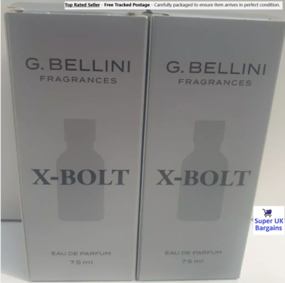 Bellini X-Bolt Eau de Parfum Men 75ml x2 Vegan Lidl Fragrance