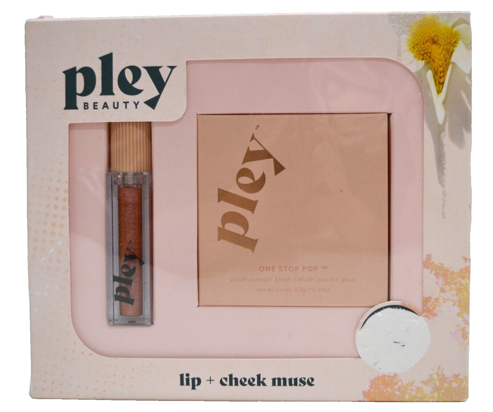 Pley Beauty Lip + Cheek Muse 2-Piece Powder Blush Lip Lacquer Makeup Gift Set