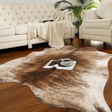Western Decor Faux Fur Cowhide Rug Premium Animal Skin Cow Hide Rug Durable Cow