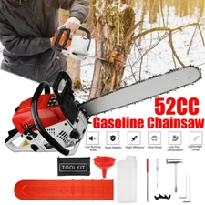 52CC 20" Gasoline Powered Chainsaw Wood Cutting Engine Gas Crankcase Chain Saw