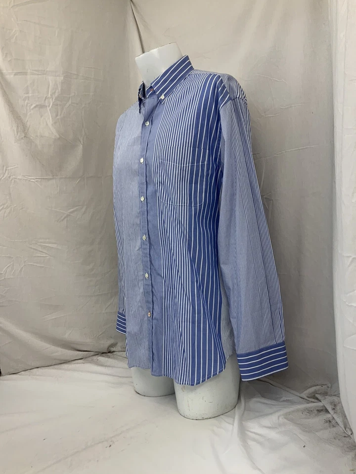 J McLaughlin Long Sleeve Button Shirt L Men Blue Stripe Cotton YGI U1-304 - Image 4 of 4