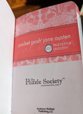 Jane Austen 100 Puzzles & Quizzes Pocket Posh RARE Softcover