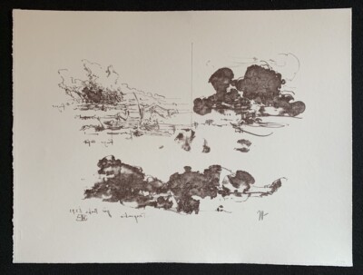 Horst Janssen Landschaft Sketch Lithographie 1993 Handsigniert horst-janssen-landschaft-sketch-lithographie-1993-handsigniert
