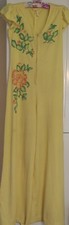 1970s Vintage Yellow Front zipper Bell Bottom Jumpsuit D1
