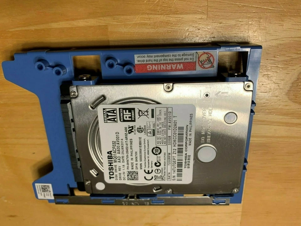 TOSHIBA 320GB SATA 7200rpm 2.5" Hard Drive MQ01ACF032 0HN7VH w/caddy 0R49D - Image 3 of 4