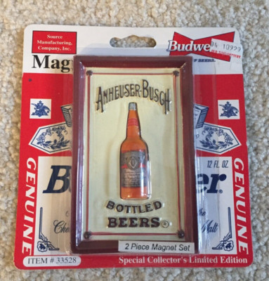 NOS Anheuser Busch Bottled Beers Refrigerator Magnet Budweiser FREE SHIP