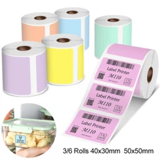 3/6Rolls Self-Adhesive Thermal Label Sticker for Phomemo M110/M220/M200 Printer