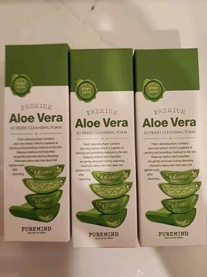 PURE MIND PREMIUM ALOE VERA SO FRESH CLEANSING FOAM MADE IN KOREA 3 BOTTLES