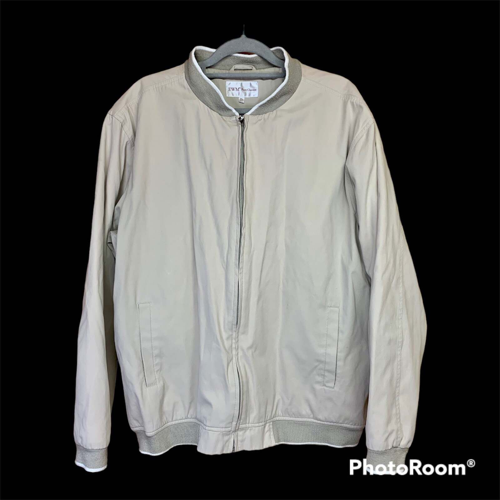 Bomber Jacket EWM Pure Classic Ice Beige Brushed Cotton Long Sleeves Size XL-image