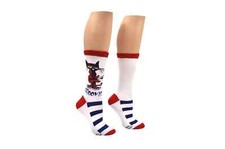 Pete the Cat Women's Crew Socks Size 9-11 Groovy Novelty Kitty Fashion New