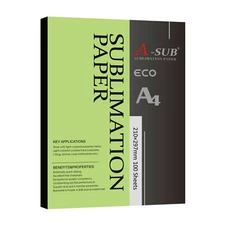 A-SUB Sublimation Paper A4 100 Sheets for Inkjet Printer with Sublimation Ink 