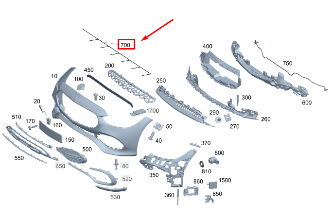 Neu MERCEDES-BENZ C W206 Kabelbaum für Parksensor vorne A2065409350 Original