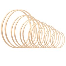 Rannco Wreath Rings, 14 Pack 7 Sizes 4 5 6 7 8 9 10 lnch Wooden Bamboo Flor...