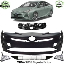 Front Bumper Cover Fascia & Grille Assembly Kit For 2016-2018 Toyota Prius