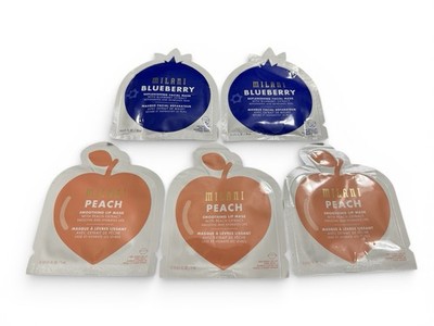 3 Milani Peach Smoothing Lip Mask & 2 Milani Blueberry Replenishing Facial Mask