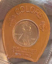 Mintage = 166 Encased Coin COLORS #6 of 6 ORANGE 2002 UNC US Lincoln Cent Lucky