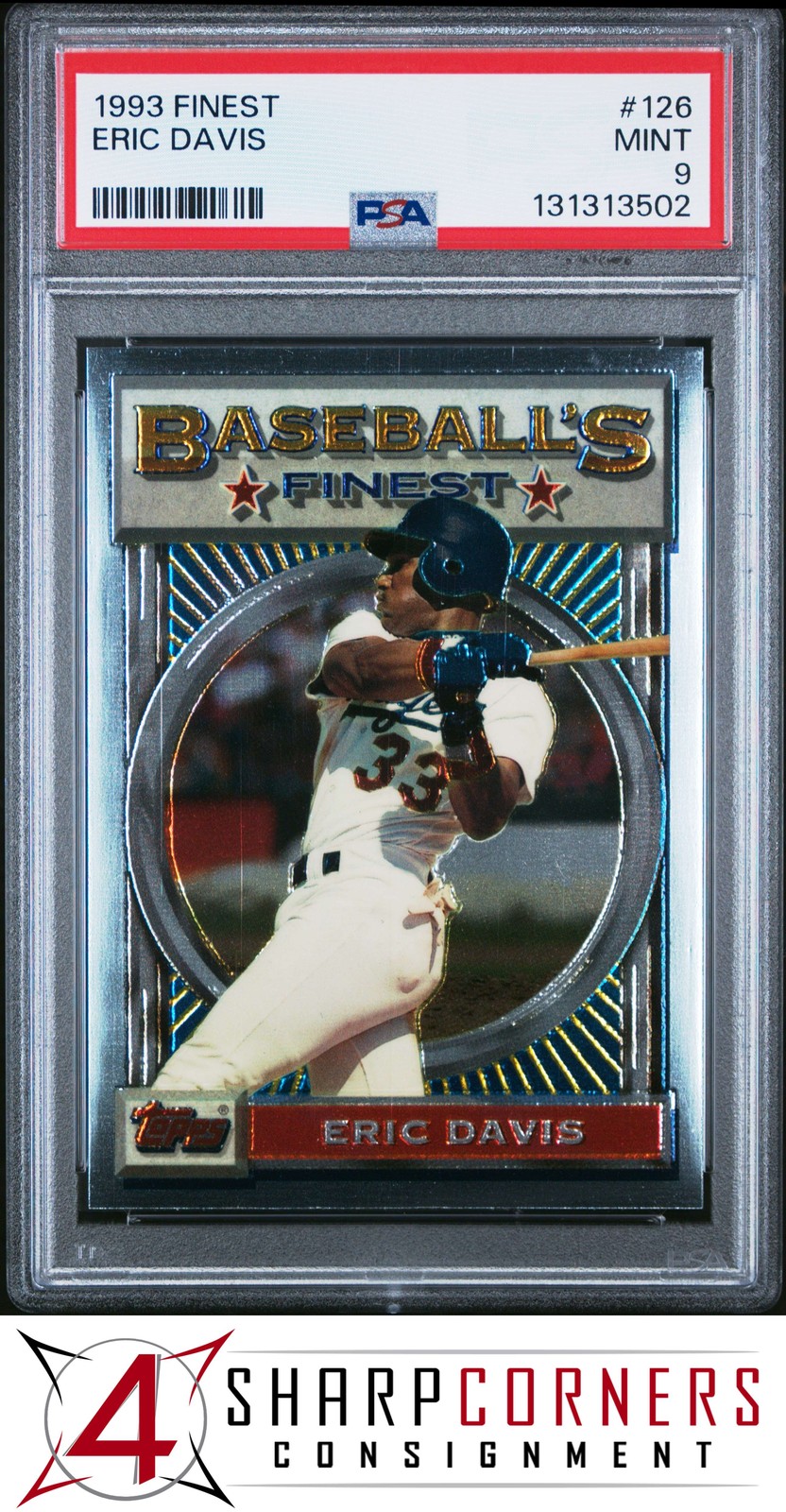 1993 FINEST #126 ERIC DAVIS DODGERS POP 5 PSA 9